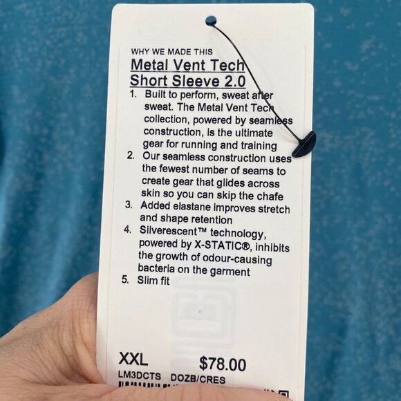 Lululemon Metal Vent Tech Short Sleeve Shirt 2.0 Distorted Noise Breeze Mens XXL - Picture 7 of 11